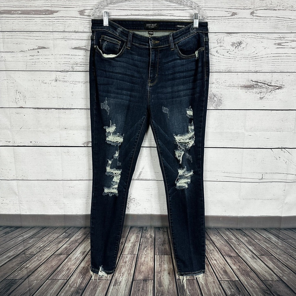 Judy Blue Jeans Womens Size 32 Skinny Dark Wash High Rise Comfort Stretch